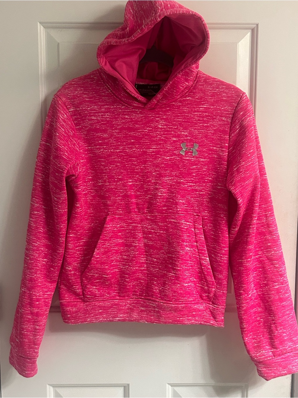 Junior Women’s Under Armour Hot Pink Heathered Hooded Pullover